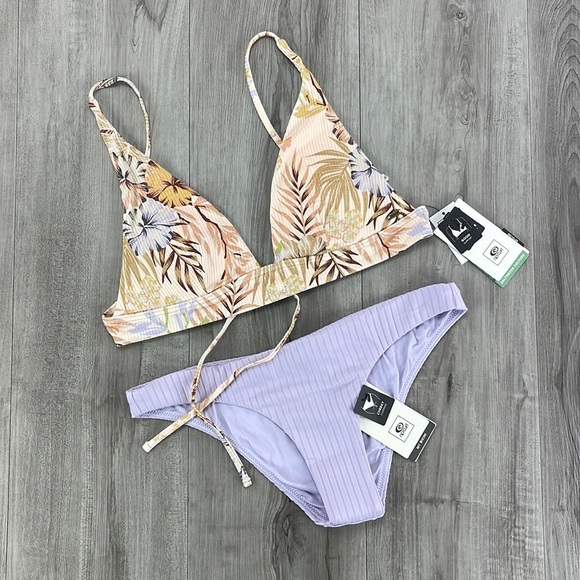 ☀️RIP CURL☀️ PARADISE CALLING L/A TRI PREMIUM SURF CHEEKY PANT BIKINI SET - Picture 2 of 16